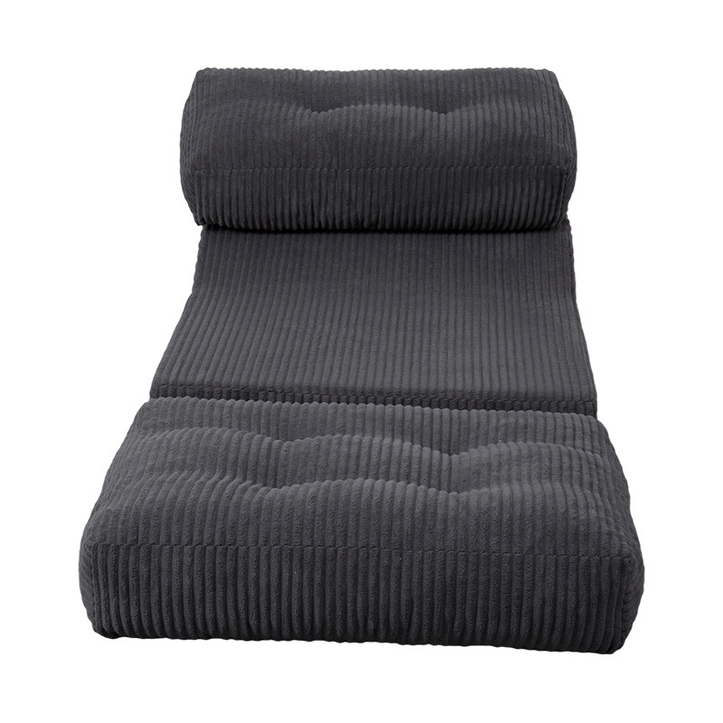 Vikbar multifunktionell bäddsoffa i helskum i mörkgrå manchester med ergonomiskt ryggstöd Vikbar multifunktionell bäddsoffa i helskum i mörkgrå manchester med ergonomiskt ryggstöd