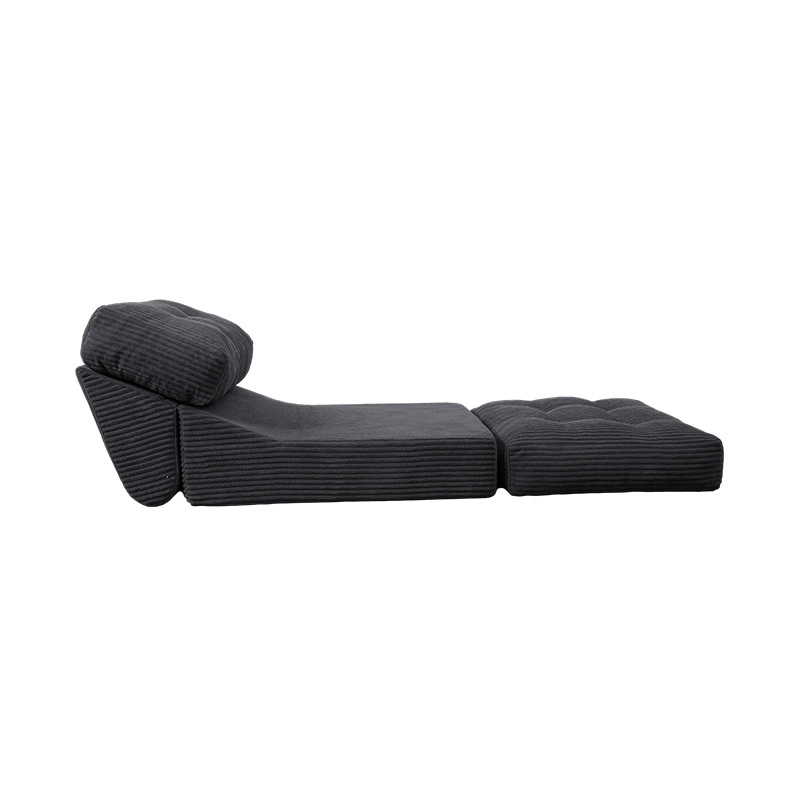 Vikbar multifunktionell bäddsoffa i helskum i mörkgrå manchester med ergonomiskt ryggstöd Vikbar multifunktionell bäddsoffa i helskum i mörkgrå manchester med ergonomiskt ryggstöd