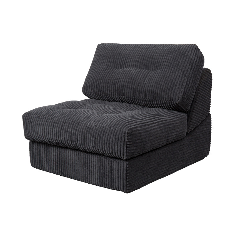 Vikbar multifunktionell bäddsoffa i helskum i mörkgrå manchester med ergonomiskt ryggstöd Vikbar multifunktionell bäddsoffa i helskum i mörkgrå manchester med ergonomiskt ryggstöd