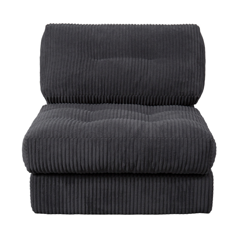 Vikbar multifunktionell bäddsoffa i helskum i mörkgrå manchester med ergonomiskt ryggstöd Vikbar multifunktionell bäddsoffa i helskum i mörkgrå manchester med ergonomiskt ryggstöd
