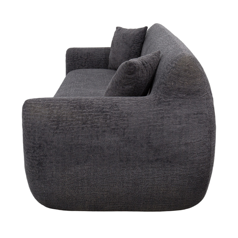 3–4-sits helskumssoffa i mörkgrå Jacquard Chenille-tyg 3–4-sits helskumssoffa i mörkgrå Jacquard Chenille-tyg