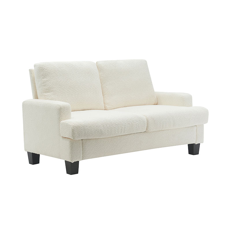 Modern Teddy Sammetsvit tygsoffa