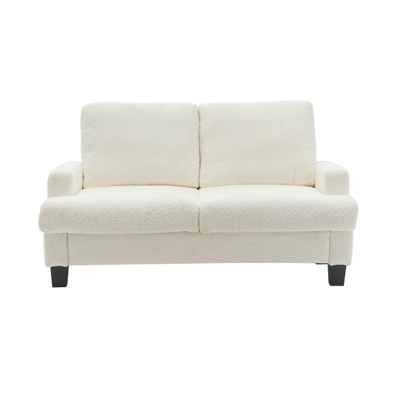 Modern Teddy Sammetsvit tygsoffa